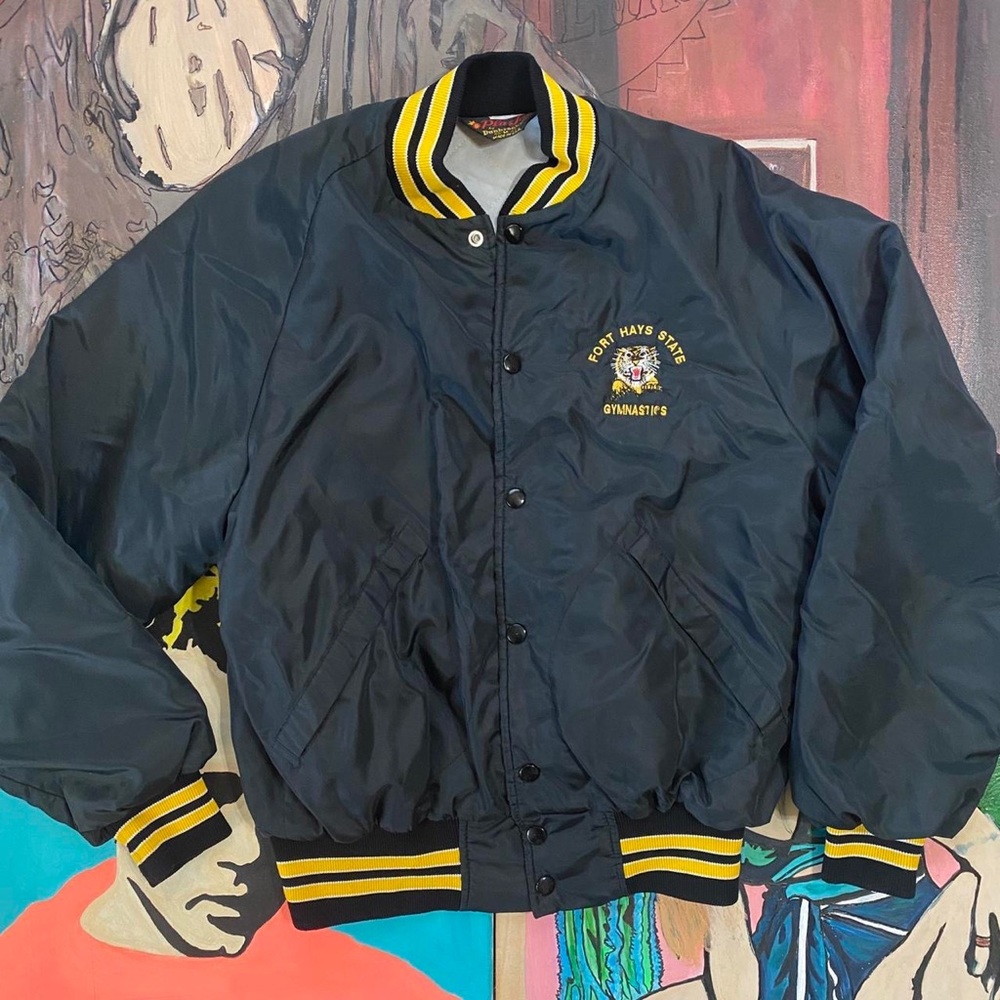 Dunbrooke Navy Bomber Jacket with Yellow Trim